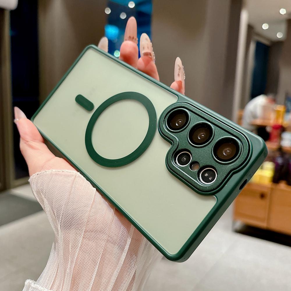 KEYSION Luxury Matte Translucent Magnetic Case for Samsung Galaxy S25 S26 Ultra 5G S26+ S25 FE Shockproof Armor Phone Cover