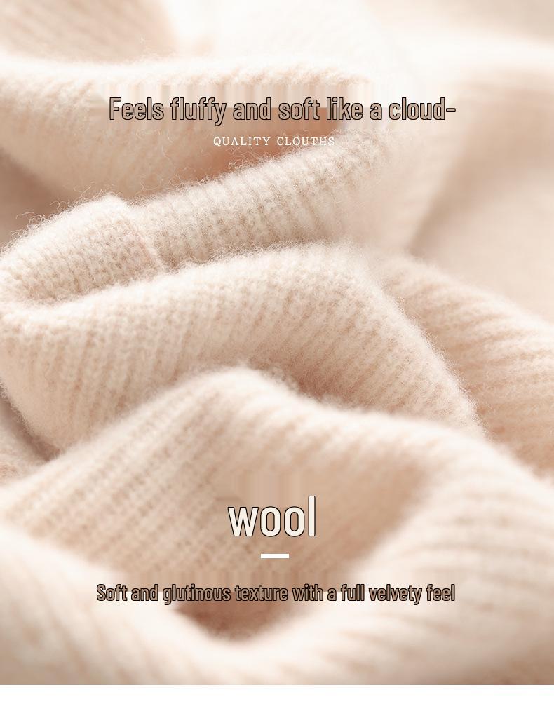 Autumn/Winter Wool Round Neck Asymmetrical Button Cardigan - Women's Loose Solid Color Cashmere Knitwear