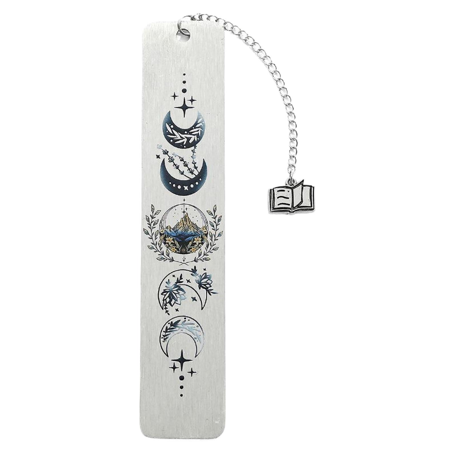 Inspirational Bookmarks Metal Bookmarks with Pendant Appreciation Present for Teacher Reader Stainless Steel Bookmarks