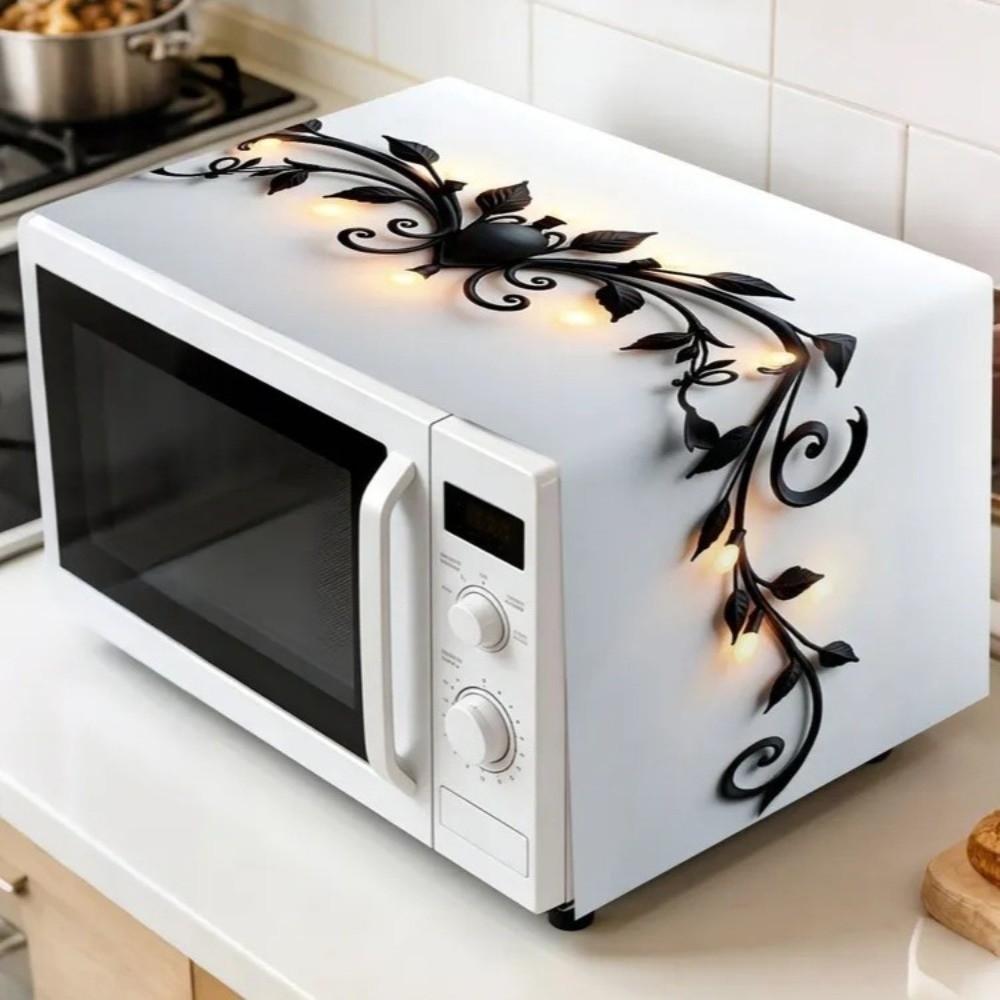 Printed Microwave Oven Dust Cover Floral Dust Protector Mat Microwave Cover  Kitchen Appliance