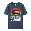 Kids Just A Boy Who Loves Books Read Reading Librarian Funny Shirts Clothes England Style