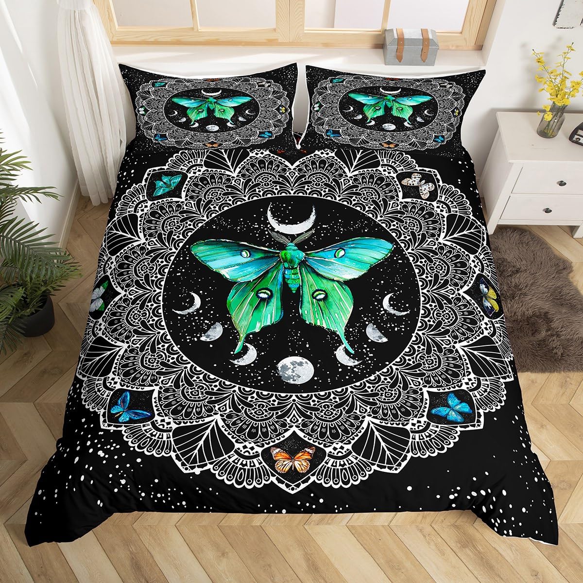 

Butterfly Duvet Cover Set King Size, Beautiful Butterfly Bedding Set for Kids Girls,Watercolor Pink Theme Comforter Cover EU Single(135x200cm)