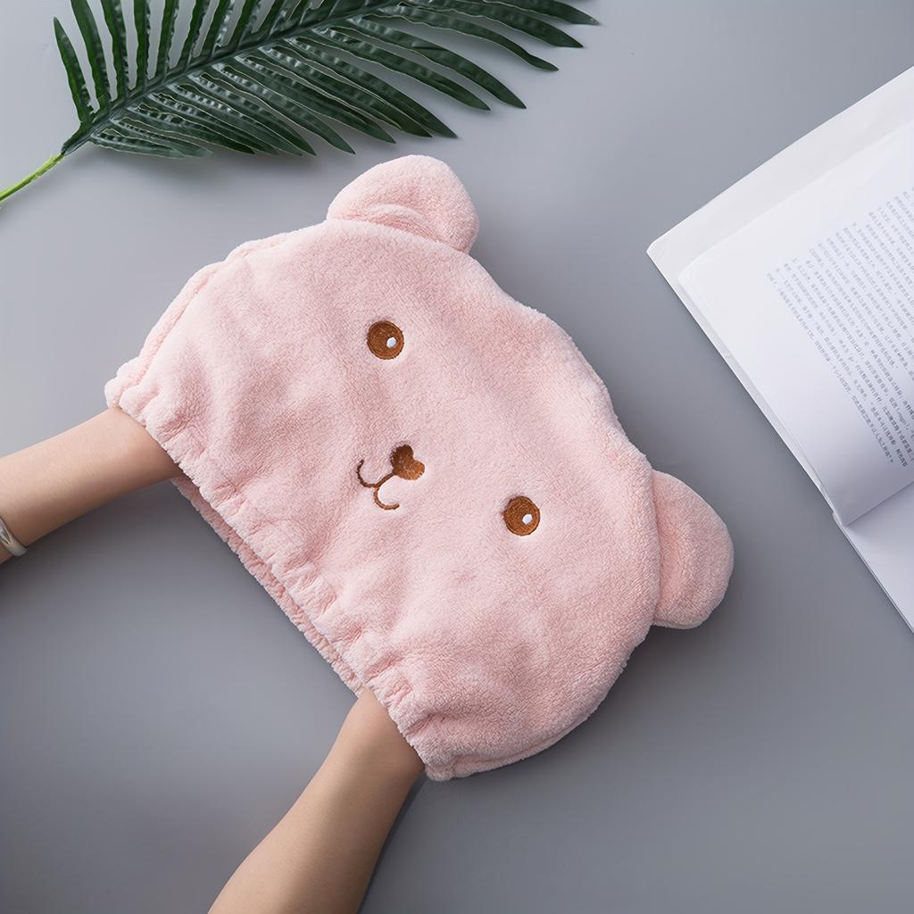 Verdickte Bärenhaar-Trockenkappe, Mikrofaser-Material. Hochsaugfähiges und Schnelltrocknendes Kopfwickelhandtuch für Lockiges Langes Dickes Haar