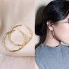 JMXD Bold Circular Statement Earrings Modern Sculptural Design Mixed Metals Retro Style Lightweight Comfort Unique Fashion Personality Minimalist