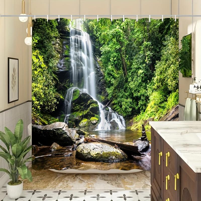 Waterfall Oasis Shower Curtain- Multi-Style Bath Decor, Perfect For Those Who Love Nature-Inspired And Practical Designs