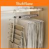Modern Stainless Steel Multi Layer Pants Rack With Folding Design For Home Closet Storage