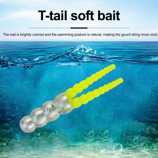 20Pcs 5CM/2G Soft PVC Worm Bait Fork Tail Two-color Bionic Artificial Worm Lure Swimbait Saltwater Freshwater Fishing Accessories
