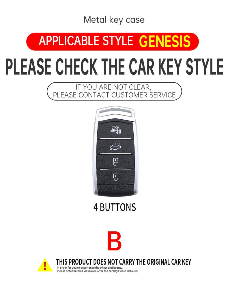 Genesis Key Case Metal Protective Shell for GV70, G80, GV80, G90 Cars