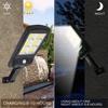3000LM LED Wall Lights with Smart Sensors, Garden and Street Lights with Solar Charging, 3 Modes, Remote Control, IP67