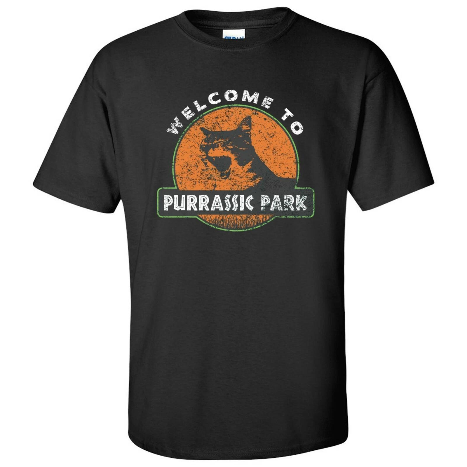 Purrassic Park - Dinosaur, Cat, Movie, Pun, Jurassic T-Shirt M