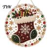 Christmas Tree Ornaments Acrylic Hanging Ornament, Faux Pearl Art DIY Painting Decorative Garden Suncatcher, 20cm Glowing Holiday Window Decor
