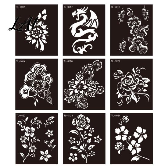 Indian Hand-painted Tattoo Henna Stencil Reusable DIY Tattooing Template Floral Animal Patterns Hand And Wrist Stencil for Temporary Tattoos