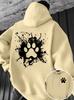 Men's Oversized Hoodie Cat Paw Graphic Print Sweatshirt Streetwear Y2K Pullover Hooded Top Casual Autumn Winter