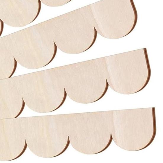 6/12 stk Uferdig kamskjellformet trebordertrim Gårdshus Hjem DIY Håndverk Veggskap Hylle Dør Vindusramme Kamskjellkant Dekorative trelister