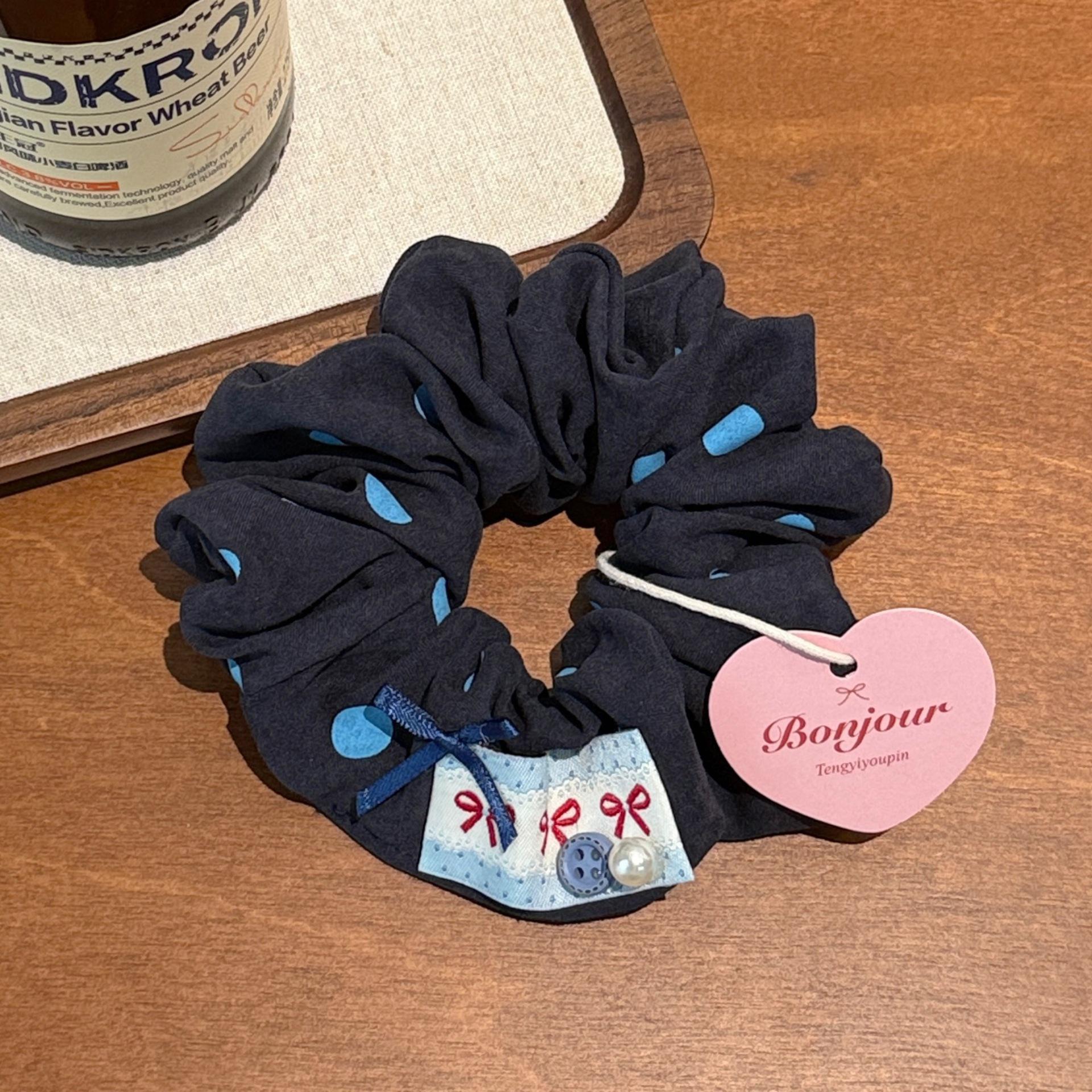 Ретро заколка-скранч в клетку в стиле Y2K для колледжа - Универсальная девичья резинка для волос и аксессуары