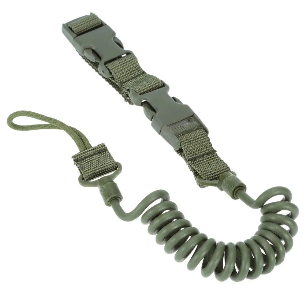1PCS Tactical Anti-lost Elastic Lanyard Rope Spring Safety Strap Rope For Key Ring Chain Flashlight Hunting Accessories