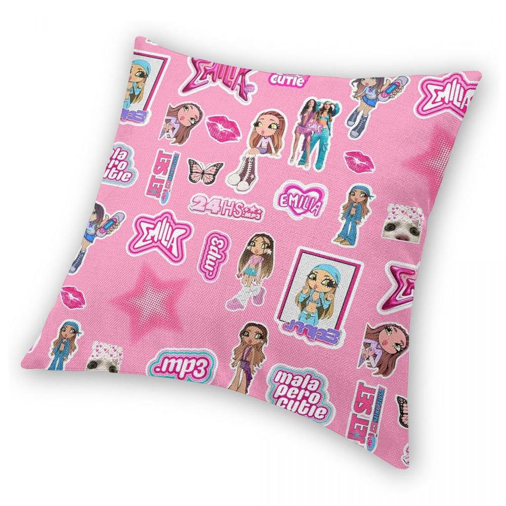 Emilia Mernes MP3 Kissenbezug Doppelseitiger Druck Polyester Kissenbezug Dekor Kissenbezug für Sofakissen Zuhause Quadratisch 45*45cm