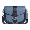 Georgie 21 Snap Closure Multi-Functional Pocket Saddle Bag Women Shoulder Bag Blue Black CD323-SVUOI