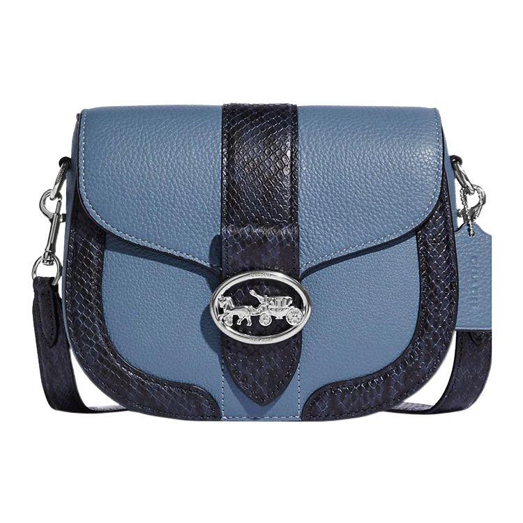 

Coach Georgie 21 Snap Closure Multi-Functional Pocket Saddle Bag Women Shoulder Bag Blue Black CD323-SVUOI Basic Set (Bag+Dust Bag)