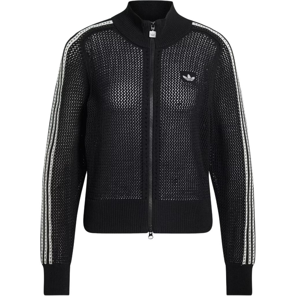 Adidas Originals Knitted Firebird Track Comfort Skin-Friendly Slim Fit High Neck Zip Knit Sweater Women tops KC6497