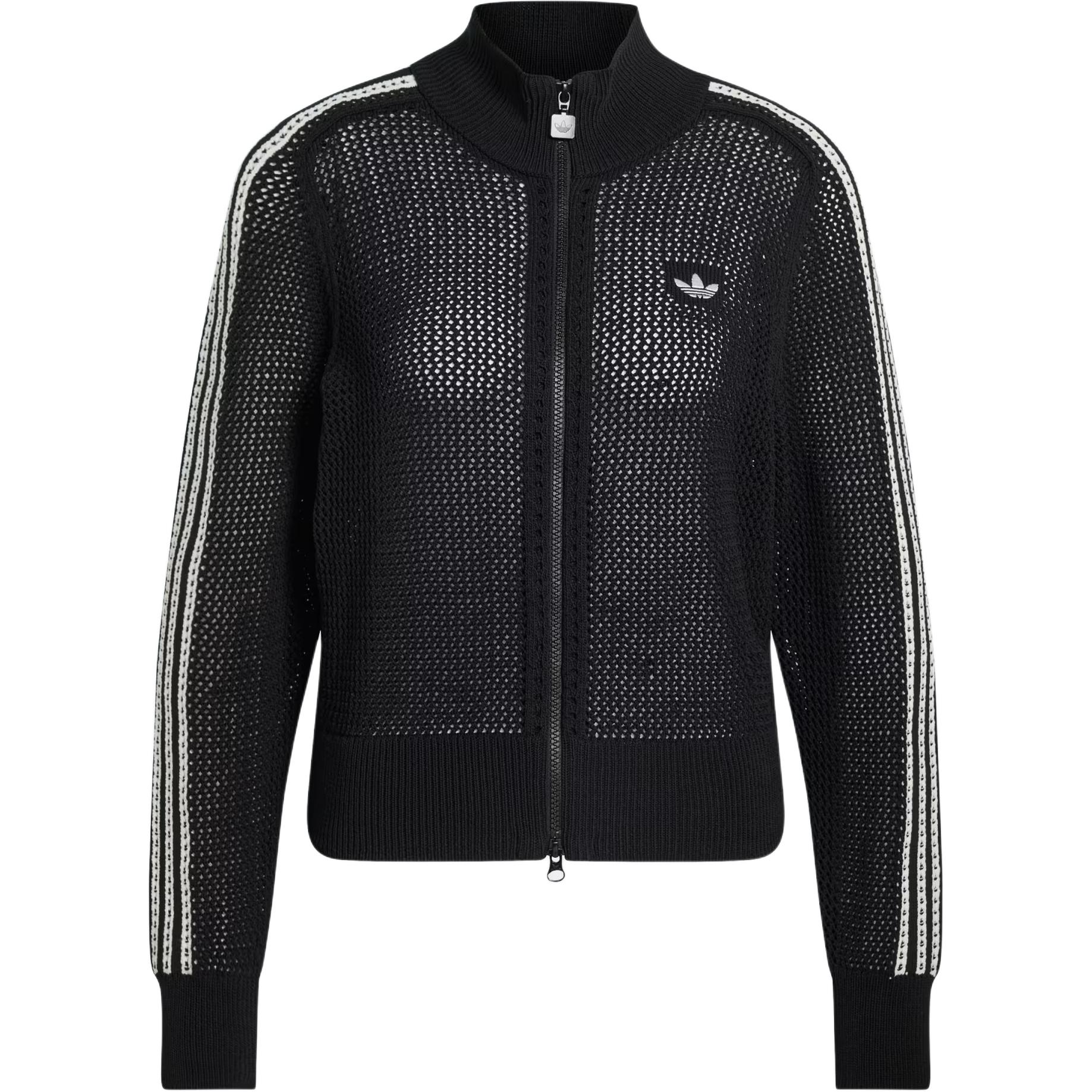 

Adidas Originals Knitted Firebird Track Comfort Skin-Friendly Slim Fit High Neck Zip Knit Sweater Women tops KC6497 XS