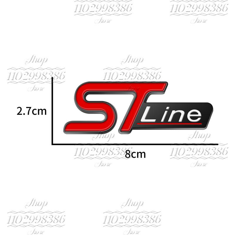 JJEM1 ST Line Logo Emblem Car Styling Rear Tail Trunk Decals Badge Chrome Metal Sticker For Ford Focus Fiesta Ecosport Mondeo Kuga