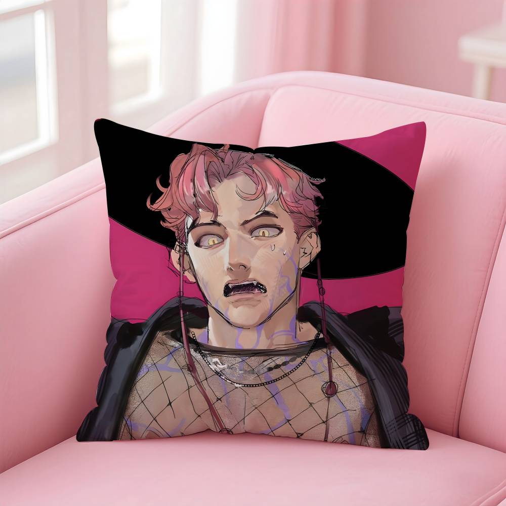 Hot KPop S-Saja Boys Pillow Case Comfort Sofa Bed Silky elegant Invisible zipper Custom Decorative cushion cover
