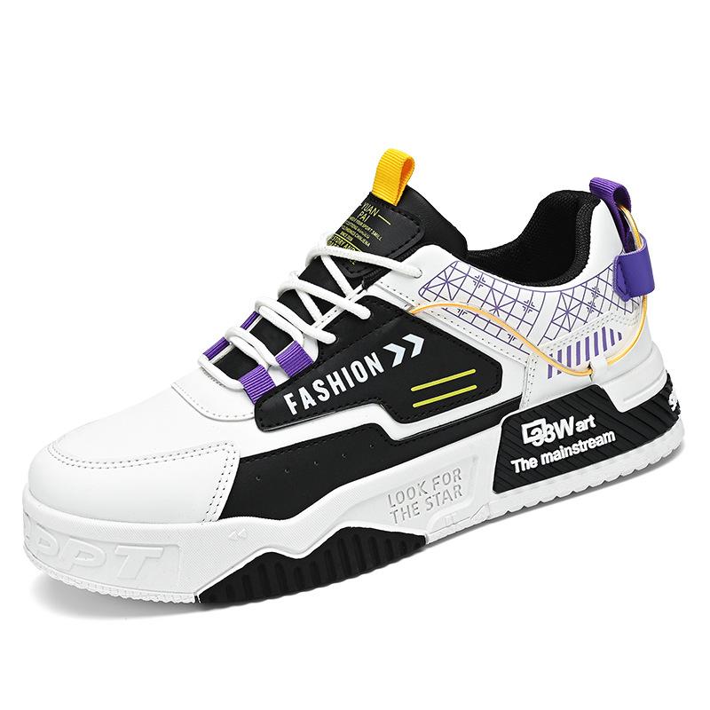 Modne Najnowsze Buty Męskie w Bloki Kolorystyczne Wiosna/Jesień Modne Casualowe Buty do Skateboardingu Lekkie i Wytrzymałe Buty Sportowe do Biegania