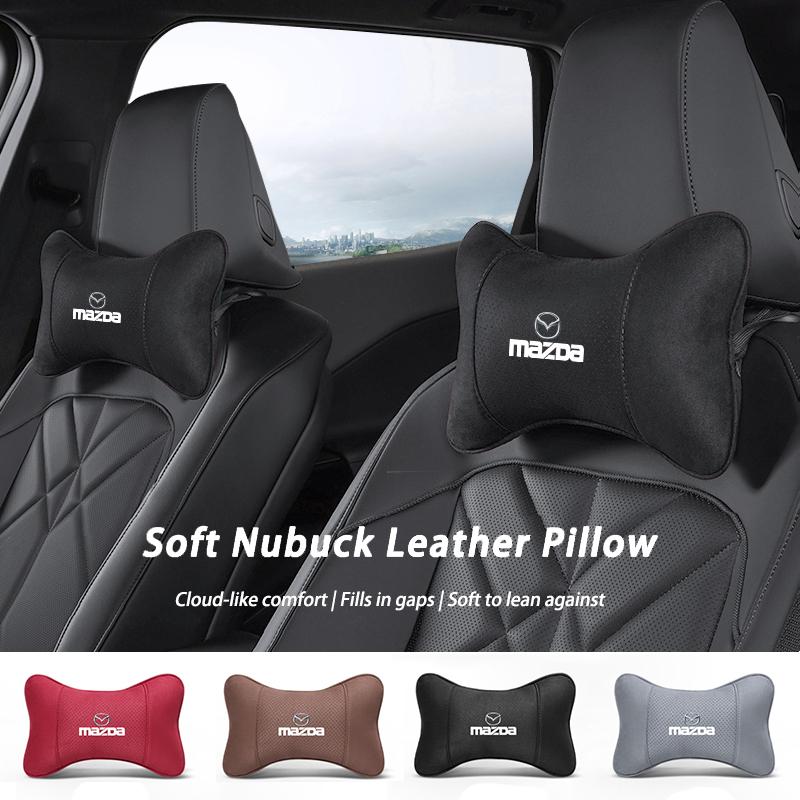 Headrest Lumbar Support Backrest Cushion Suede Car Pillow Neck Protection key For Mazda 6 CX30 CX7 CX5 2 CX3 MX3 5 3 Axela Demio