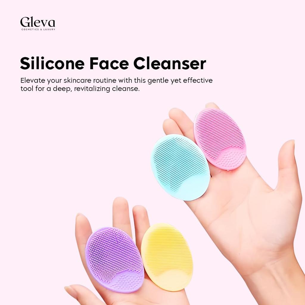 Gleva Silicone Face Scrubber, Manual Cleansing Brushes for Blackheads, Exfoliating Face Wash Brush, Deep Cleaning & Massage Tool for Skincare, Co