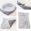 New ModelsCat Cushion Bed, Plush Pets Puppy Kitten Small Dog Super Soft Warm Washable Foldable (grey)
