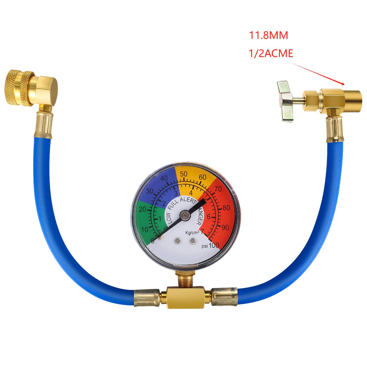 

R134A Refrigerant Charge Hose Kit R134A Freon Refrigerant Charging Pipe With Measuring Gauge for Car Air Conditioning