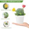 7.7 Inch Mini Artificial Cactus - Faux Cactus Flowering Cactus, Fake Succulent Plant Decor for Home Office