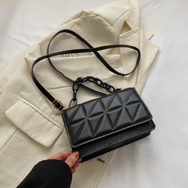 Fashionable Womens Pu Leather Crossbody Bag Unique Trendy Small Square Handbag
