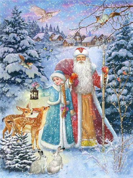 5d Diy Diamond Painting Mosaic Santa Claus Home Decor Embroidery Cross Stitch Father Frost Christmas Winter Wall Sticker