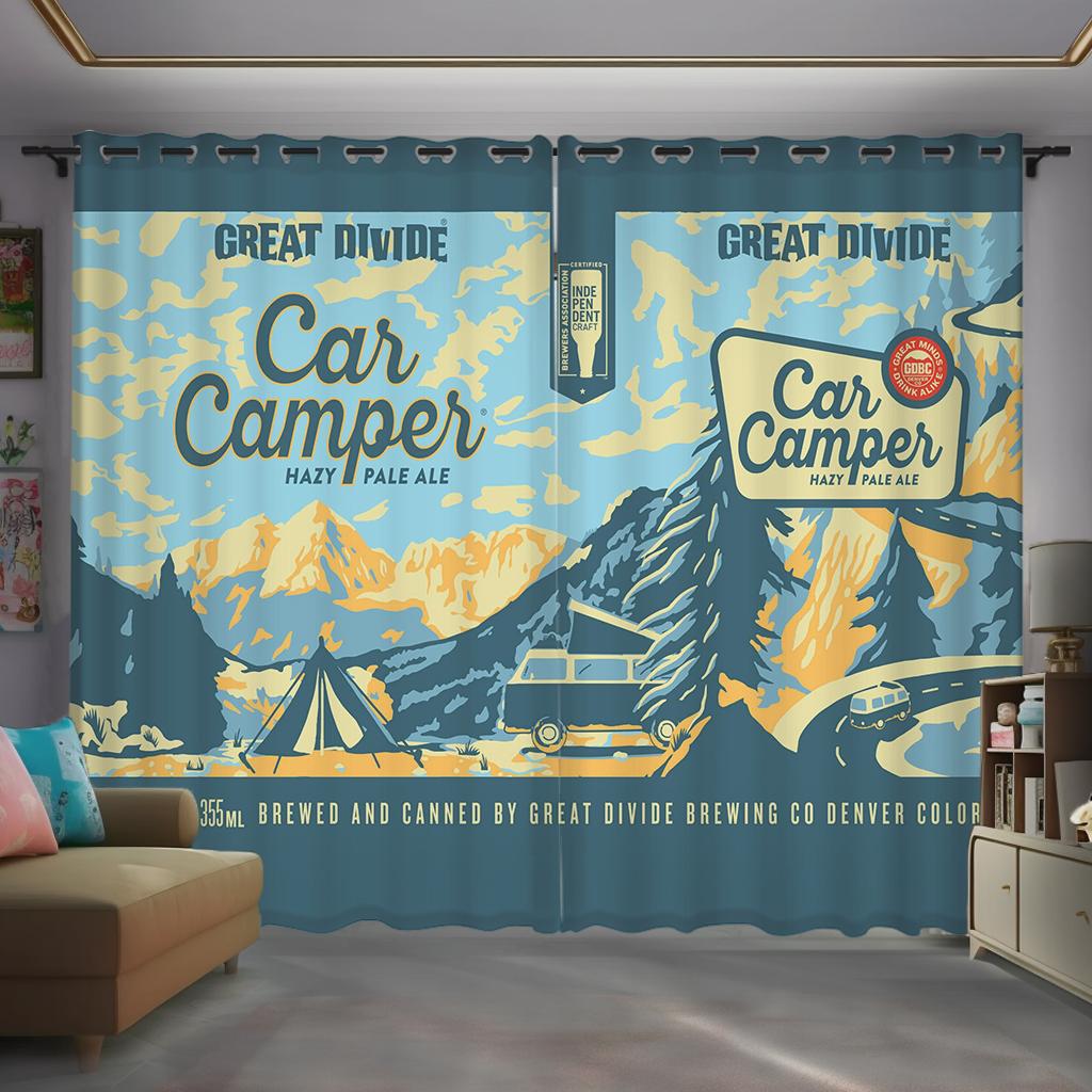 2 Panel American Vintage Industrial Curtain Custom Hipster Studio Semi-blackout Male Bedroom Living Room Kitchen Window Curtain