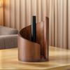 Wooden Tissue Holder Anti-Slip Countertop Paper Towel Holder Large Capacity Iron Frame Tissue Box for Dining Room Living Room