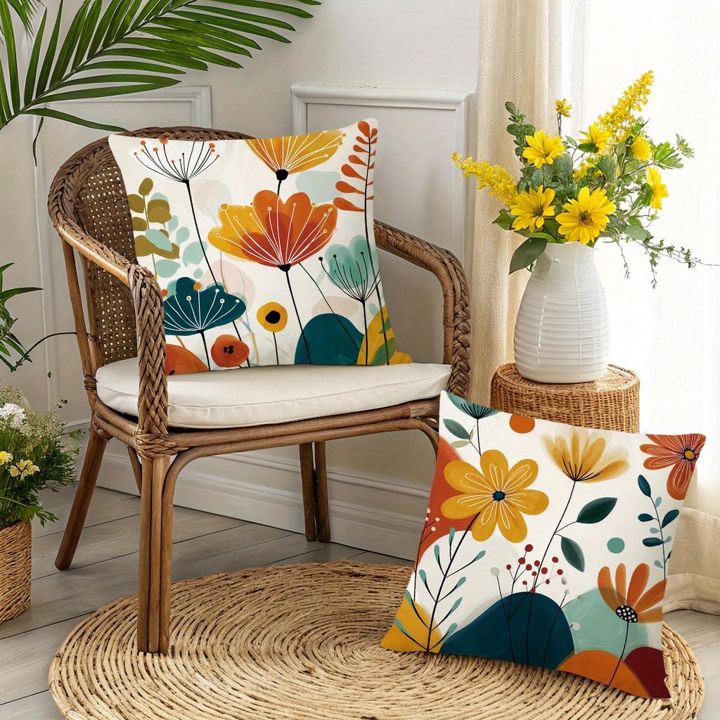 Home Decor Colorful Floral Patterned Pillow Covers For Home Pattern Cushion Cover Suitable For Sofa Bedroom Car Pillow Cover