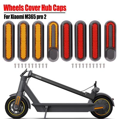 4pcs Front Rear Wheels Cover Tyre Hubs CAP Protective Shells Reflective Stickers for M365 Pro 2 Electric Scooter