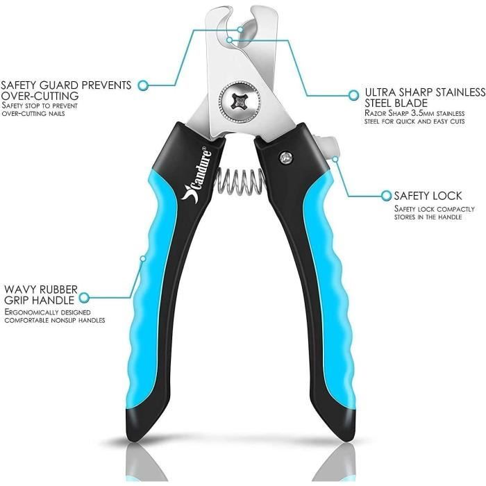 Candure Dog Nail Clippers for Dog Claw Cutting and Cat Nail Clippers- Stainless Steel Dog Grooming Nail Clippers for Ani2
