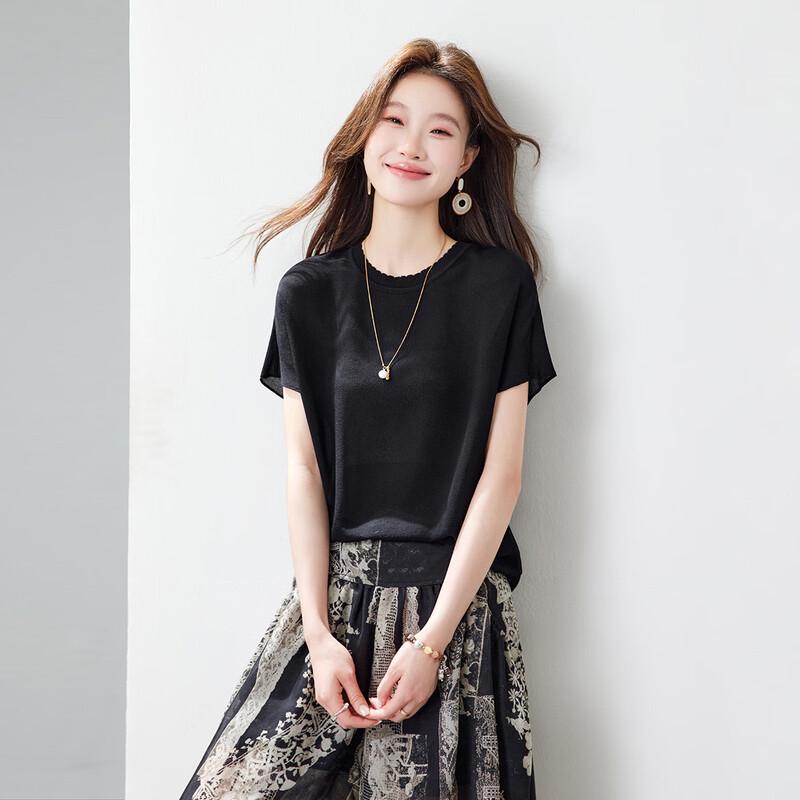 

Srcr 19 Momme Silk T-Shirt for Women 2XL