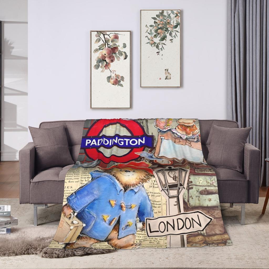 Blankets Britain Paddington Brown Bear Throw Blanket Flannel Bedspread For Couch Chair Sofa Bed Fluffy Sofa Bed Cover