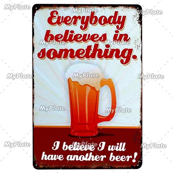 Letrero de Metal creativo para cerveza, placa Vintage, placa de letrero de lata para cerveza fría, decoración de pared para Bar, Club, hombre, arte rupestre, póster personalizado