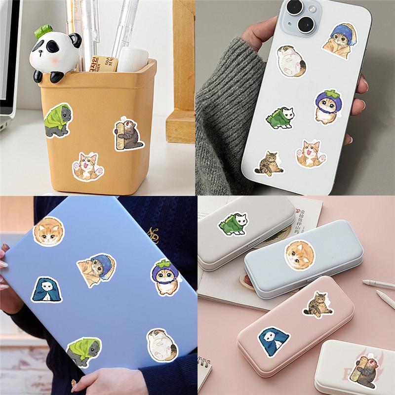 500Pcs/Roll Ink Art Funny Cat Kids Rewards Stickers - DIY Scrapbooks Album Decor Sealing Label Decals