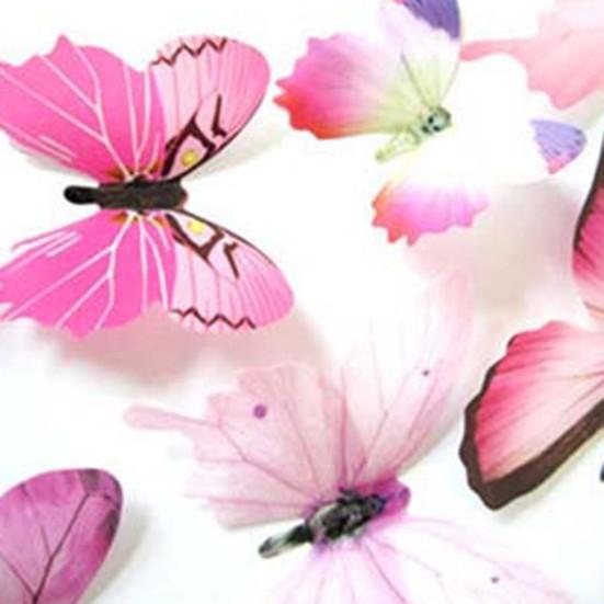 12Pcs Wall Decal Waterproof Vintage Decorative 3D Butterfly Wall Sticker for Diary