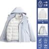 Womens Winter 3-in-1 Waterproof Windproof Parka With Removable Down Inner Layer Skiing Hiking Camping