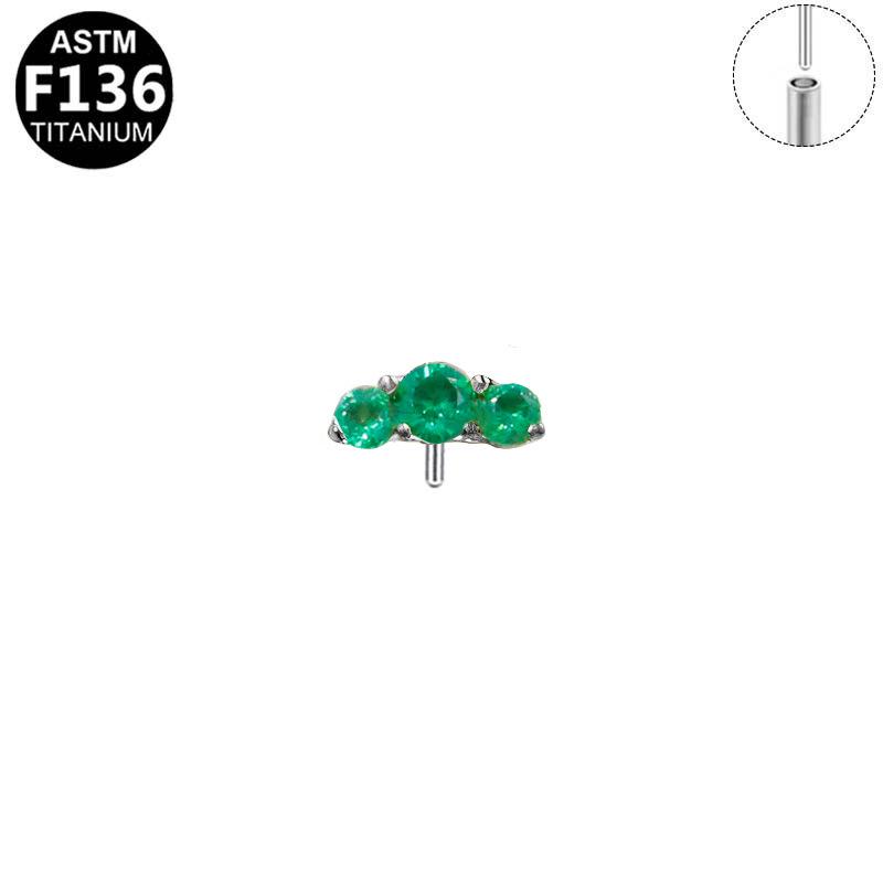 G23 Titanium Alloy Fashionable Medical Grade Piercing Jewelry with Simple Round Zircon Head