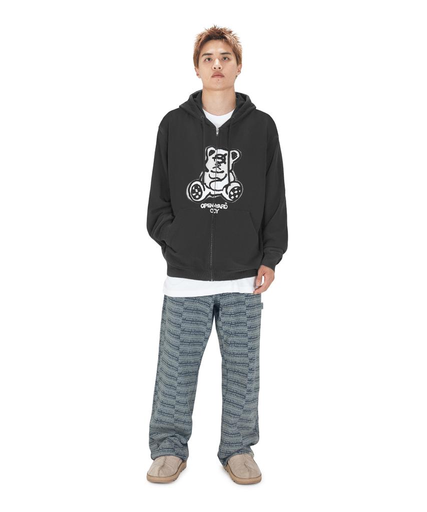 Openyard(Oy) Sprayed Odolly Hoodie Zip Up - Charcoal