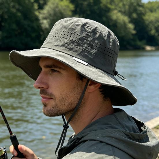 Outdoor Sun Protection Bucket Hat for Men Women Wide Brim Waterproof Quick-Dry Sun