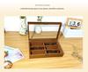 Walnut Grain Jewelry & Glasses Storage Box - Light Luxury, Retro, Dustproof, Large Capacity Display
